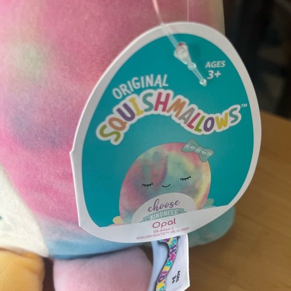 HP Kellytoy Opal the Octopus NWT Choose Kindness Squishmallow pink and tye dye - Picture 2 of 3